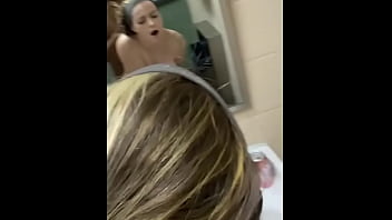 Uber-cute chick gets bent over public shower submerge