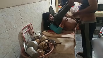 Desi Indian stepsister has stiff bang-out in kitchen, Bhai ne bahan ki kitchen me jabardasti chudai ki, Clear hindi audio