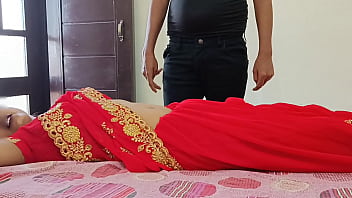 Newly married red-hot indian desi village aunty was humping rock-hard with step-son on clear Hindi audio