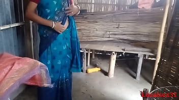 Sky Blue Saree Sonali Pound in Step-brother in Law clear Bengali Audio ( Official Vid By Localsex31)