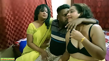 Indian Bengali boy getting frightened to bang 2 mummy bhabhi !! Hottest erotic trio way fuck-a-thon