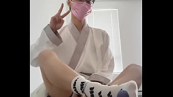 Asian hanfu sissy femboy youngster white socks ass-fuck and meaty spunk explosion