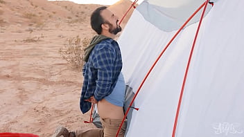 (Mason) Slides His Meaty Penis In The Tent So That Nasty (Jade Venus) Can Deep-throat It - Trans Angels