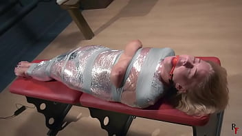 Darina has multiple ejaculations Mummification with electro-hitachi 1