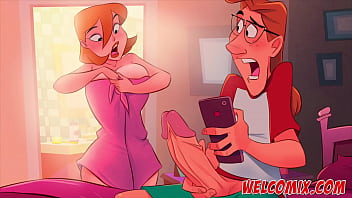 Sending naked pictures to her spouse - The Super-naughty Home Animation - Title 02