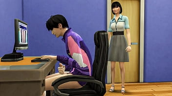 Chinese step mummy catches her stepson tugging in front of the computer seeing porn vids and then helps him have hook-up with her for the very first-ever time - Korean step-mother