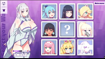 Waifu Hub [PornPlay Parody Hentai game] Emilia from Re-Zero sofa casting - Part2 Mischievous damsel not so virginal like to deep-throat