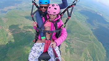 Raw Vulva Squirting IN THE SKY 2200m High In The Clouds while PARAGLIDING