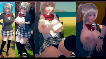 [Personality positive and bright] AI 〇 chick play erotic video (blonde ample bumpers JK edition with etch) real 3DCG erotic game [hentai game]