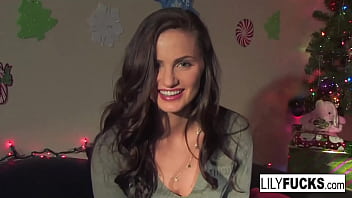 Lily tells us her insatiable Christmas wishes before satisfying herself in both pound slots